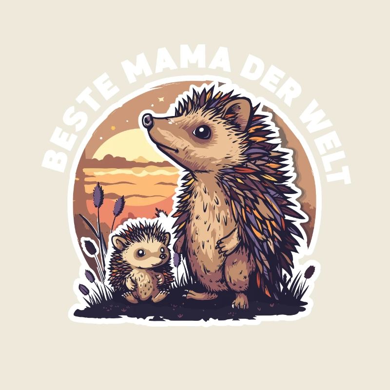 Mama Mutter Beste Mama der Welt Igel Spruch