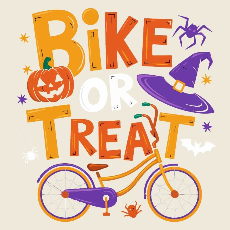 Halloween-Fahrrad oder Leckerli-Illustration