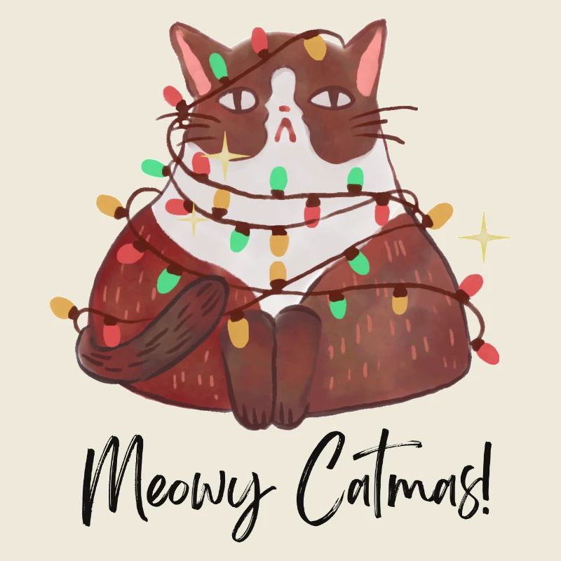 Meowy Catmes – Conception de Noël de chat drôle