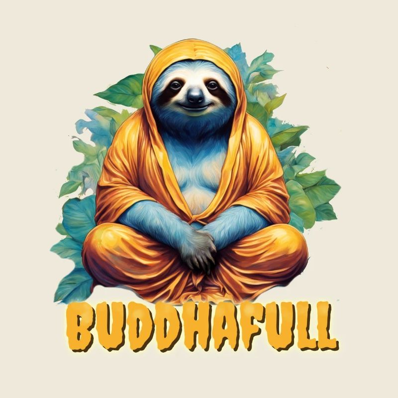 Buddha Yoga Lazy Humor God Sloth Nerd Sleep