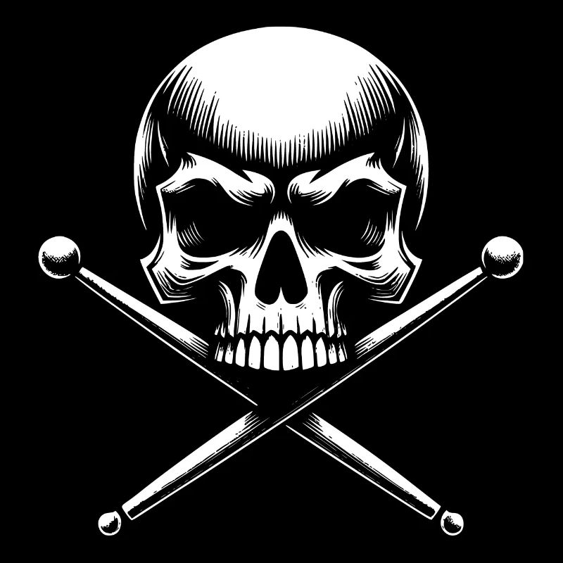 skull and crossed drumsticks