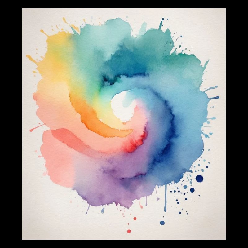 Abstraktes Aquarell in Spiralform