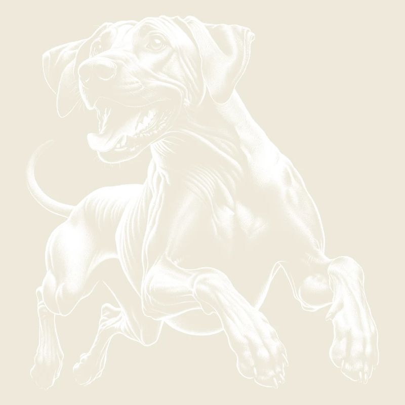 Fröhlicher Rhodesian Ridgeback im Zeichenstil
