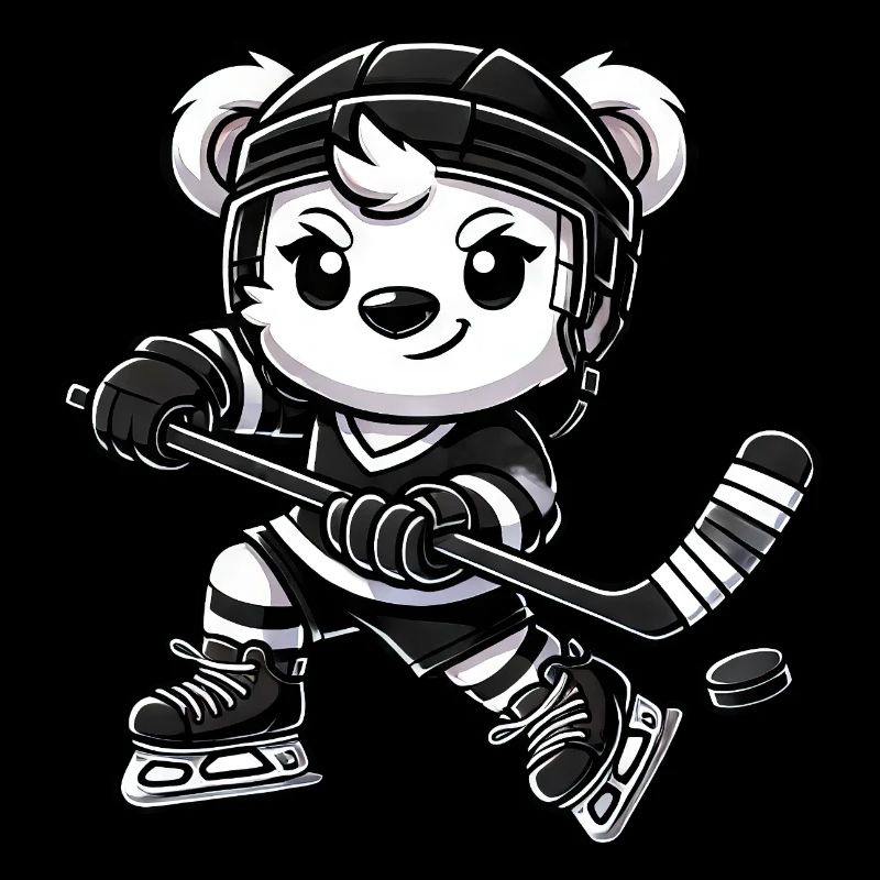 Eisbär Chibi Eishockeyspieler