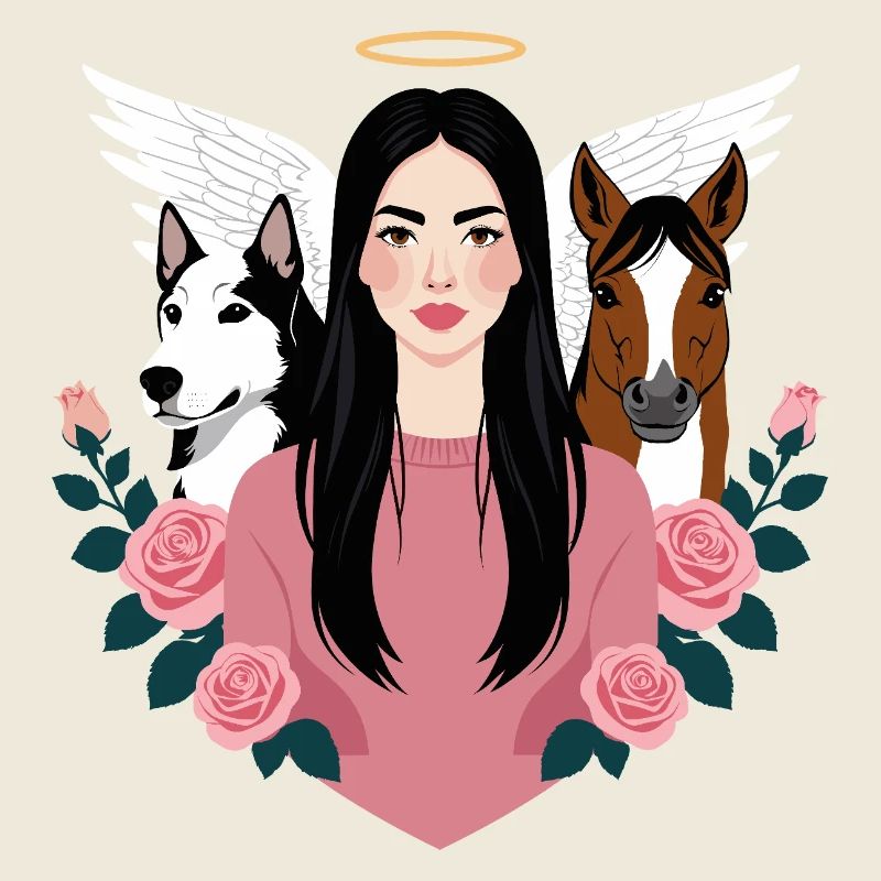 Maîtresse, chien et cheval