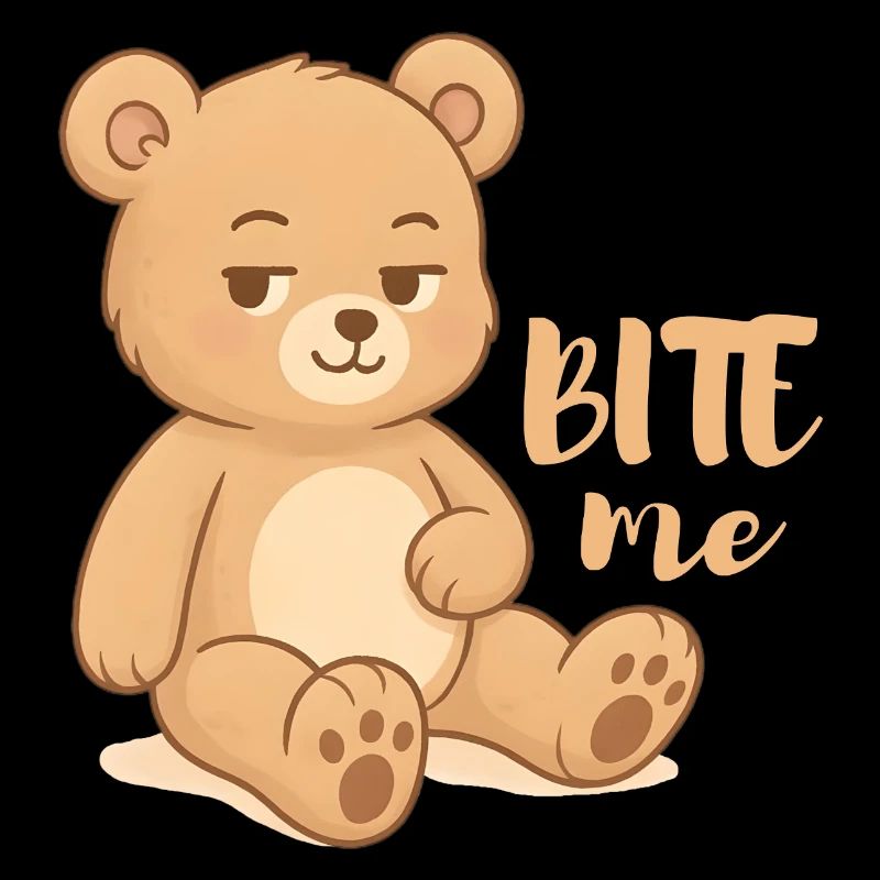 Frecher Teddy-Cutesy Design mit Attitüde - bite me