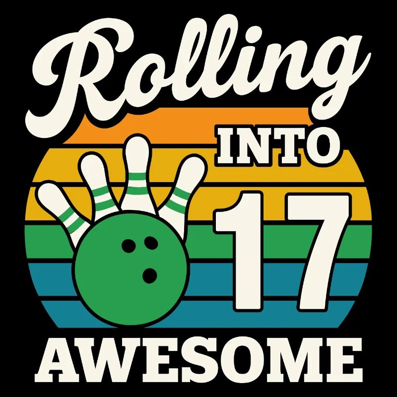 Retro Bowling 17th Birthday Tee