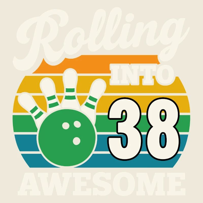 Bowling 38e anniversaire célébration graphique