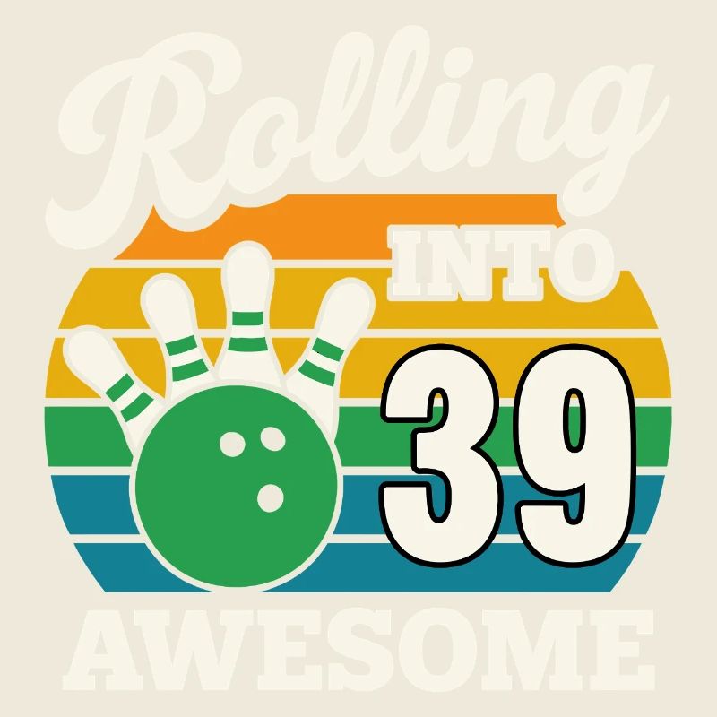 Bowling 39e anniversaire célébration graphique