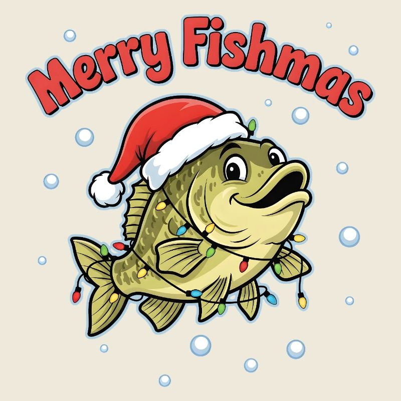 Merry Fishmas Lustiger Angler Spruch Weihnachten