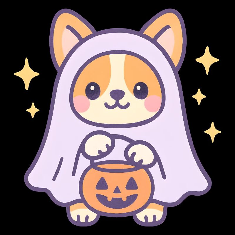 Pumpkin Ghost Corgi