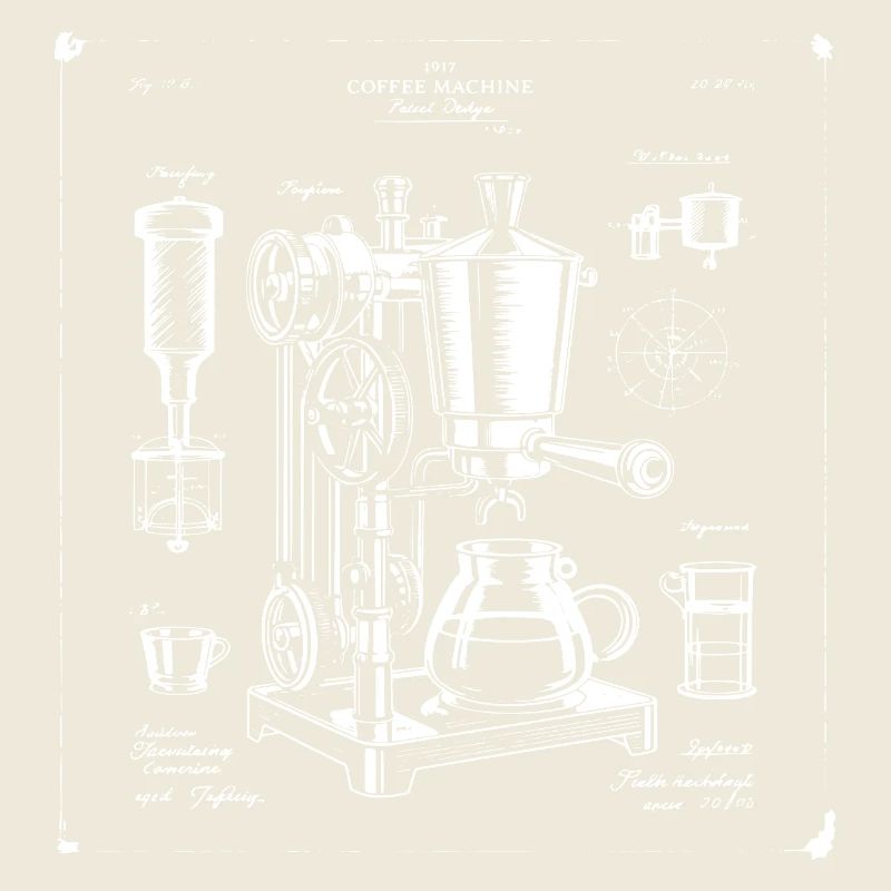 plan de machine à expresso rétro