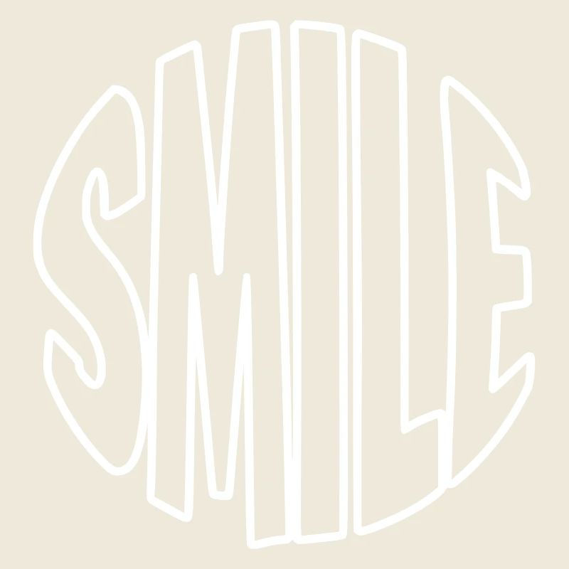 Klarer Smile-Schriftzug mit Konturen