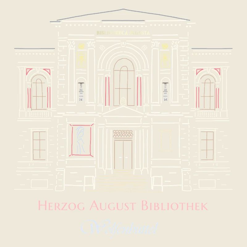 Wolfenbüttel, bibliothèque dessinée à la main