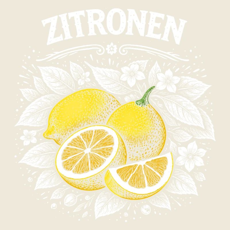 Zitrone Kraft – Retro Frucht-Illustration
