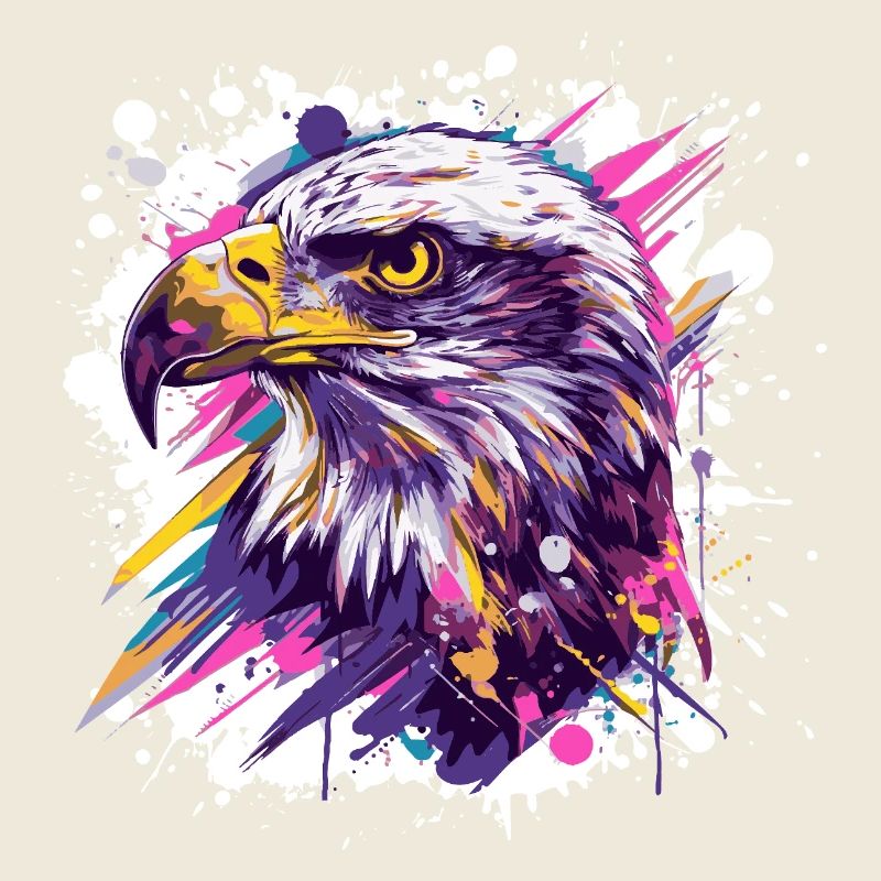 Farbexplosion Adlerkopf Kunst