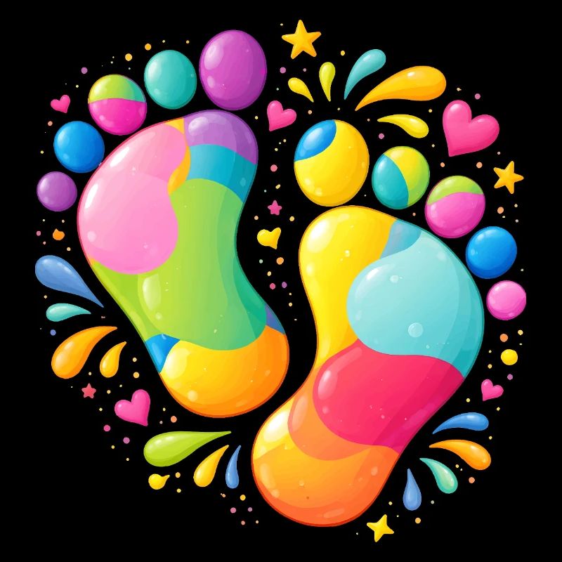 Colorful Footprints Illustration