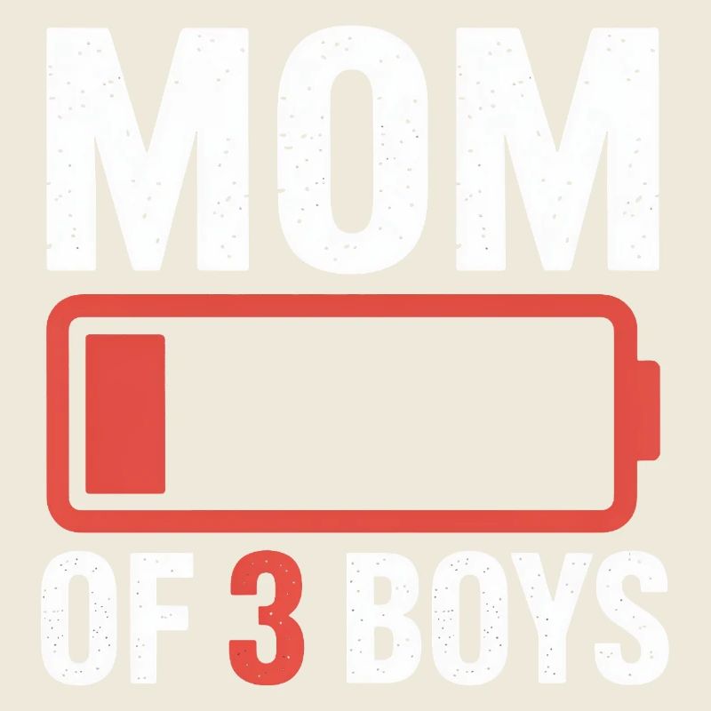 Mutter von 3 Jungs Batterie-Ikon-Tee