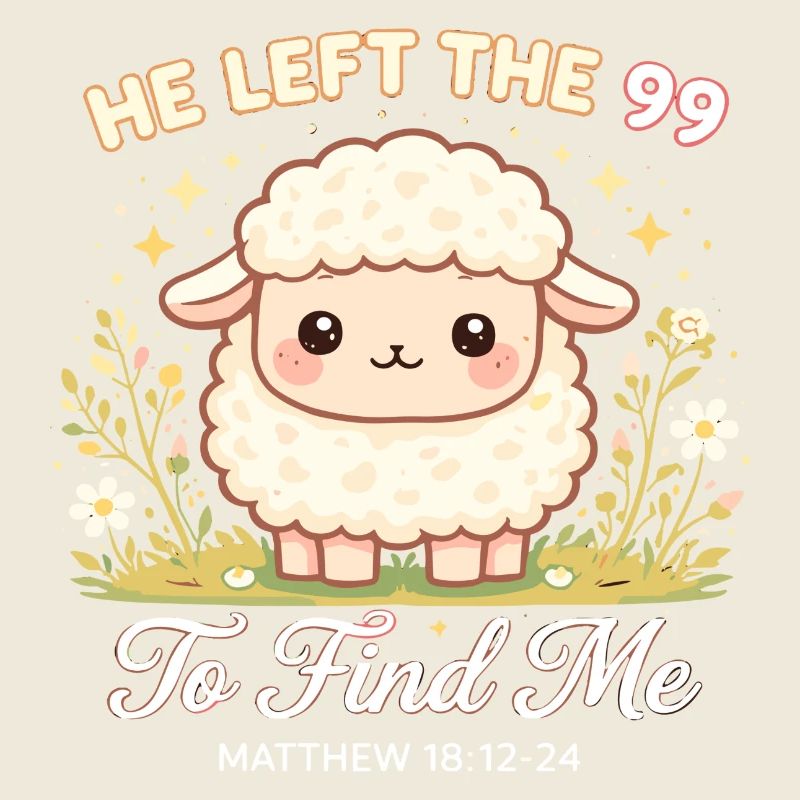 Lammmotiv: Er suchte mich Bibelvers Schaf