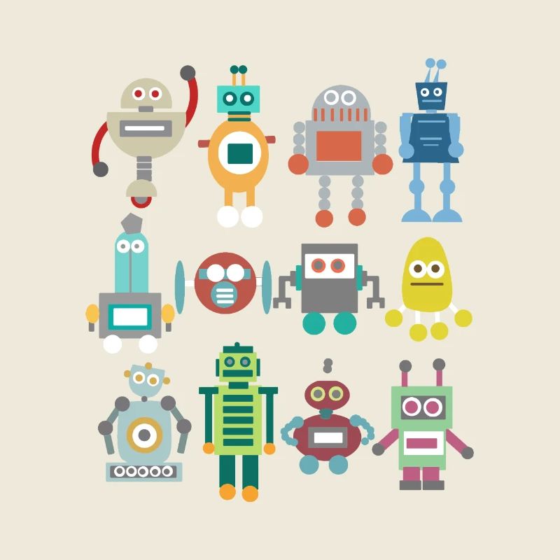 Nerd Robot Retro Funny Gift Technique Play