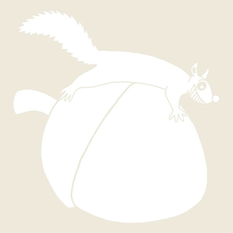 Das Eichhörnchen gegen die Eichel (weiß)