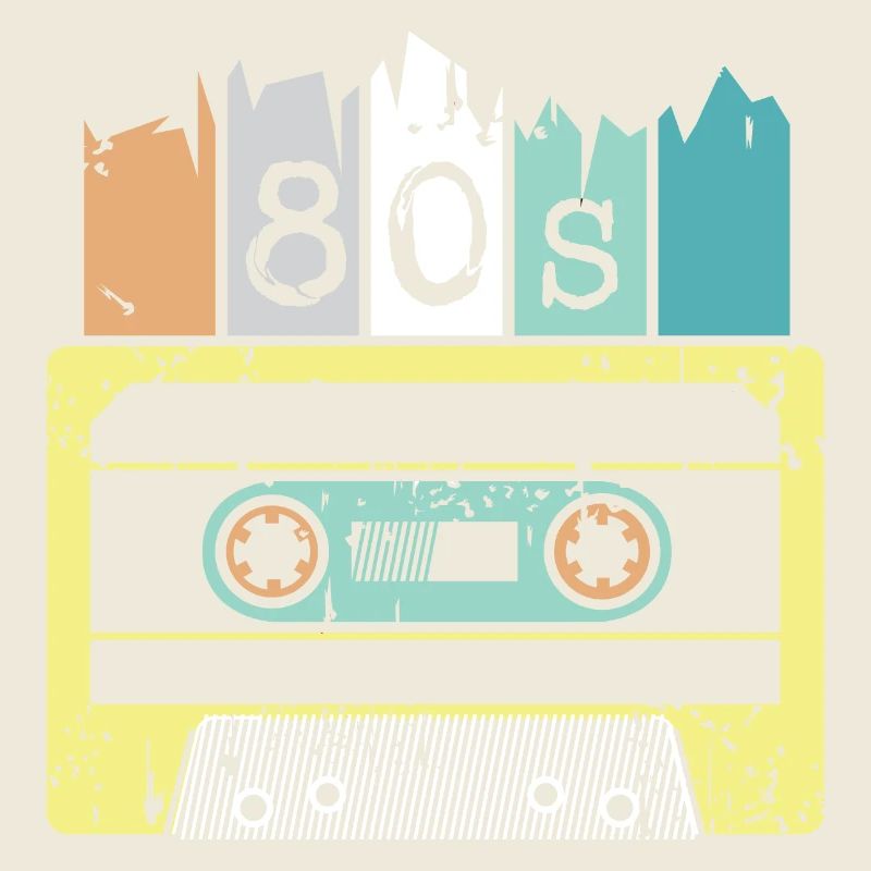 80s cassette retro vintage music icon graphic