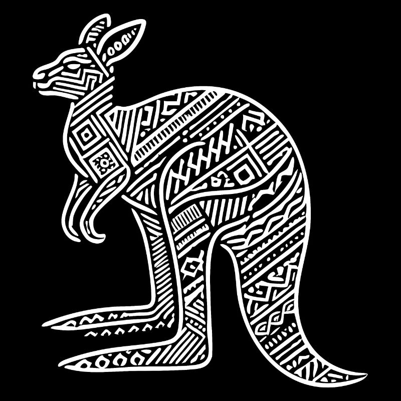 Kangaroo with tribal pattern