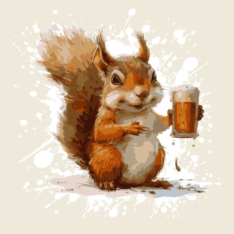 Eichhörnchen Bier Lustig