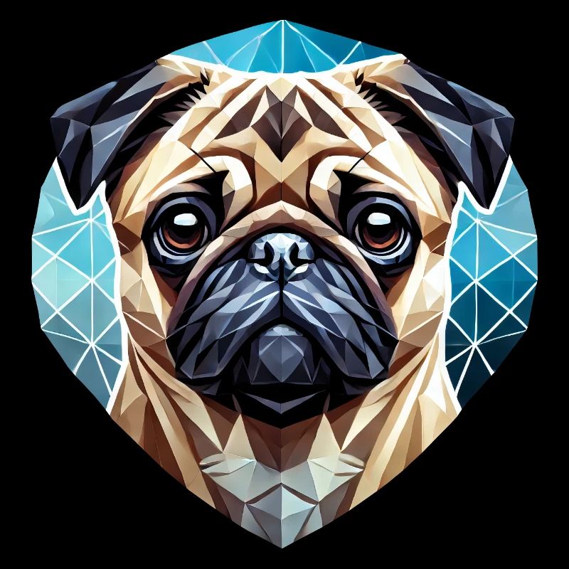 Mops Gesicht Geometrie Kunst