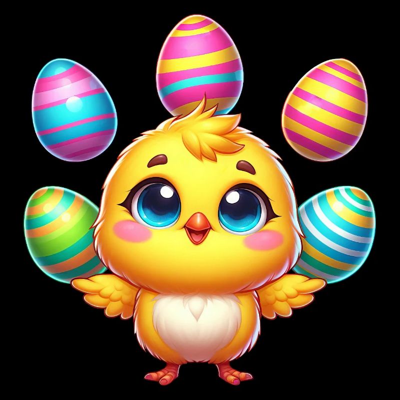 Easter Chicken Chick Easter Egg Colorful Eggs Juggle