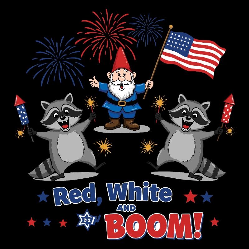 Raccoon 4th of July Fireworks Party