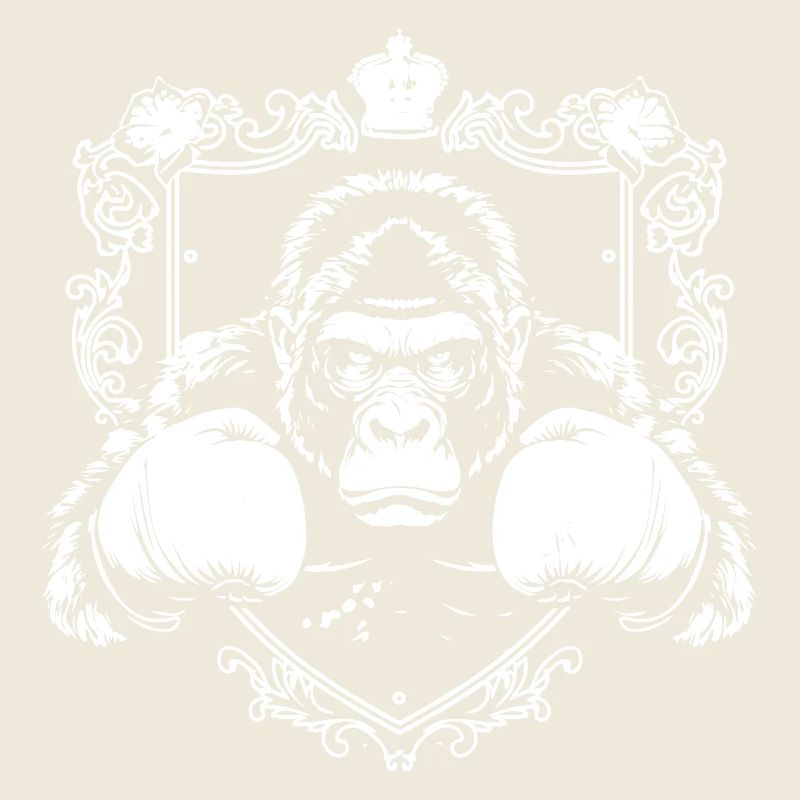 Starker Gorilla mit Kampfhandschuhen