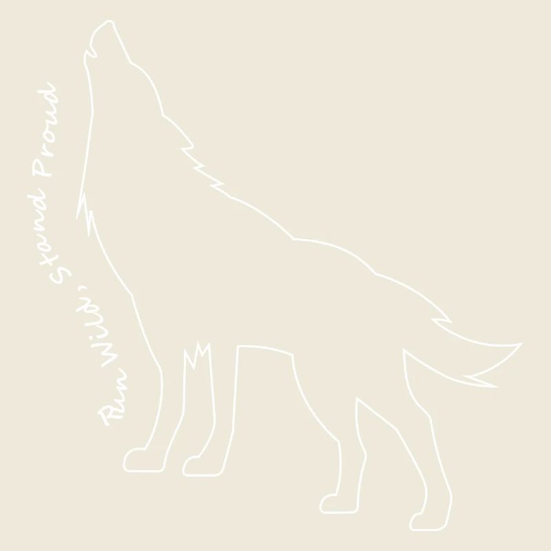 Heulender Wolf Linie Kunst Design