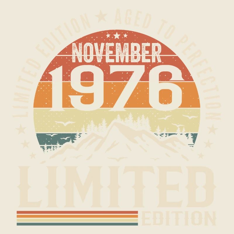 November 1976 Unique Retro Birthday