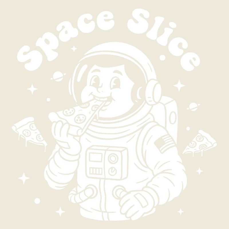 Pizza astronaute en tranches de l’espace
