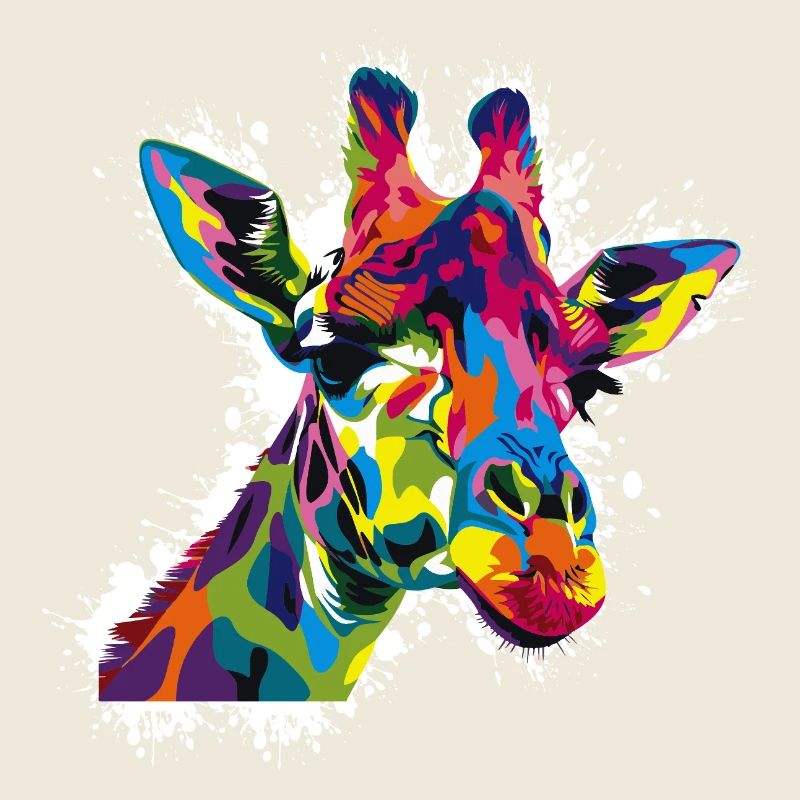 Farbige Giraffe Popart