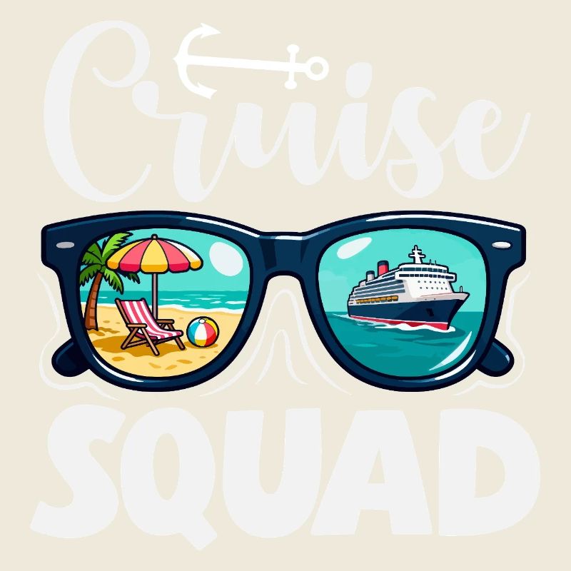Voyage de vacances avec lunettes de soleil Cruise Squad