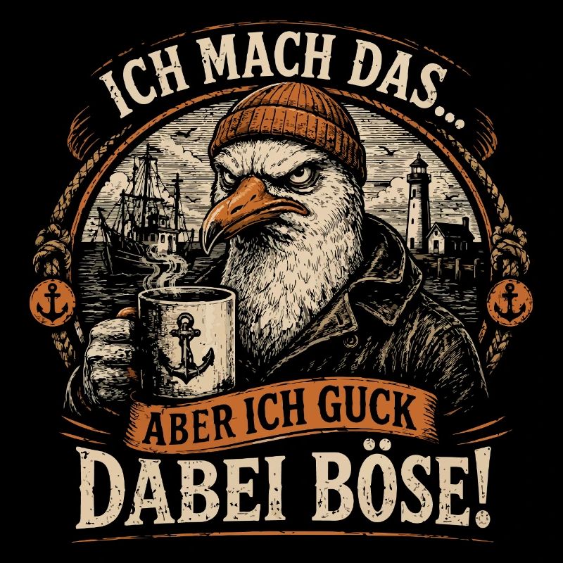 Ich mach das aber ich guck dabei böse Möwe Kaffee 