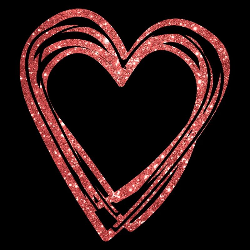Valentine's Day Gift Cute Glitter Heart Outline