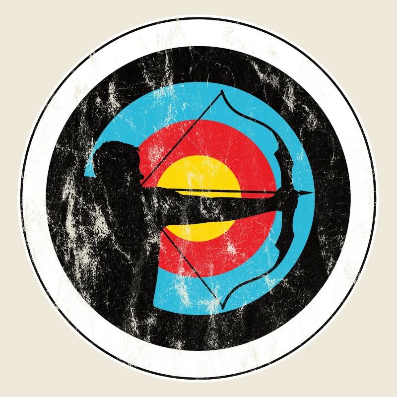 Archer and bowman with target archery