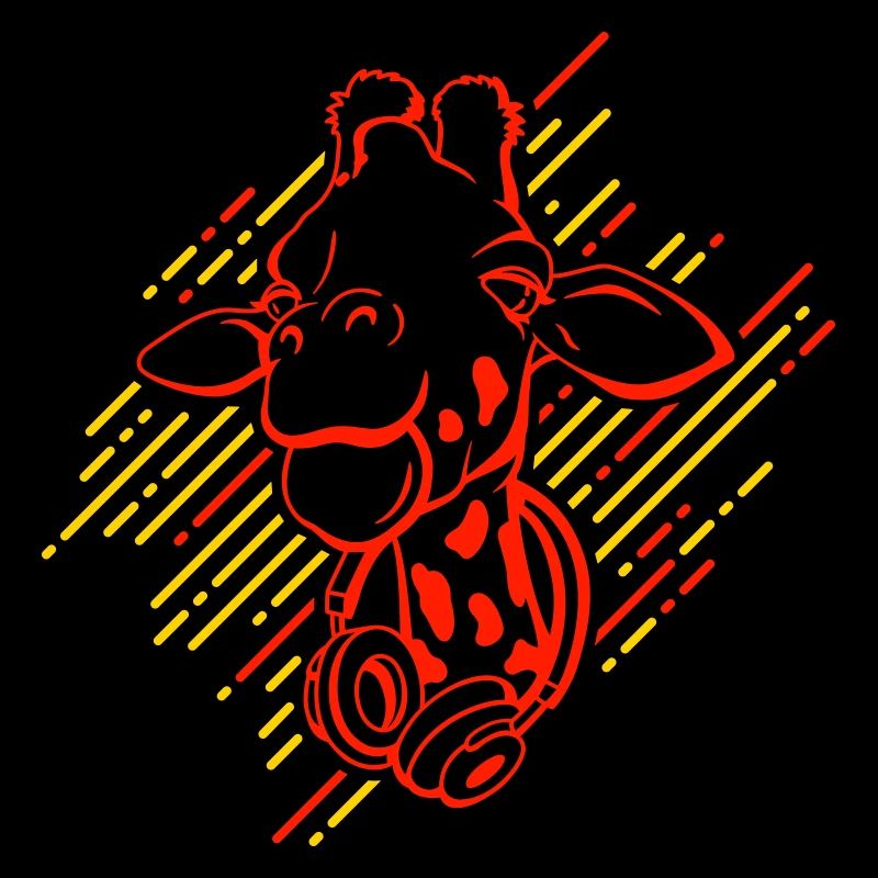 Coole Giraffe mit Kopfhörern