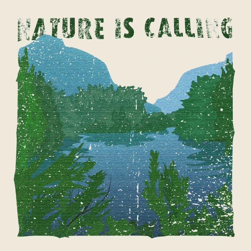 Nature is calling River Landscape Burlap Effect