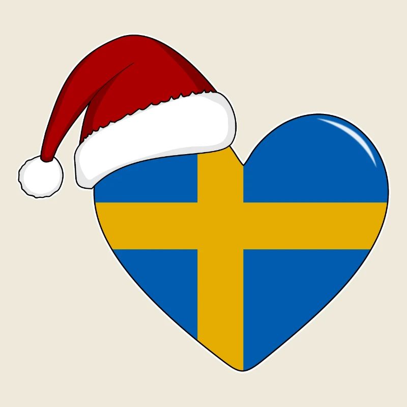 Coeur de Noël drapeau de Suède