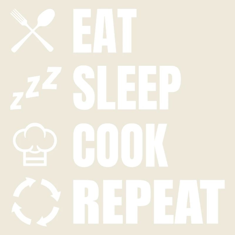 Manger, dormir, cuisiner, répéter