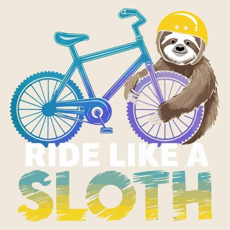 Faultier Biker mit Helm