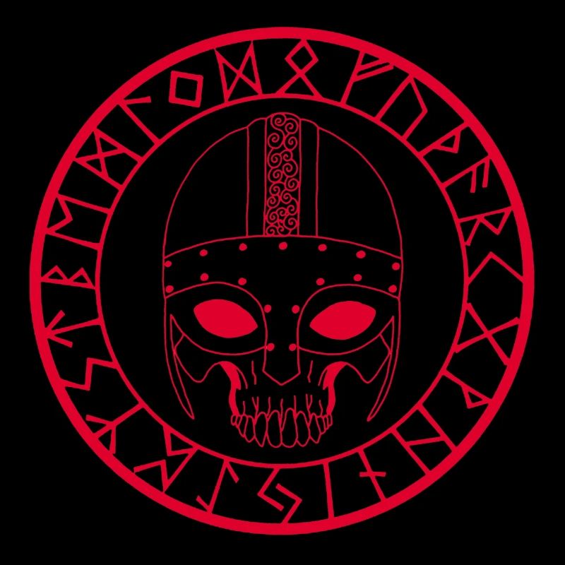 Wikinger Schädel (Rot)