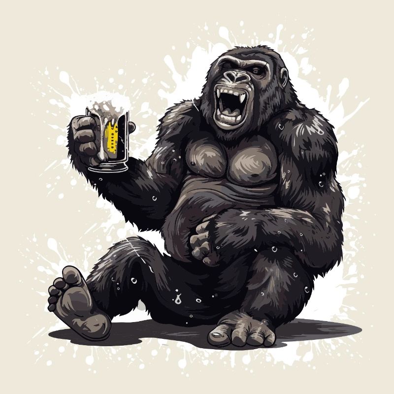 Gorilla Bier Lustig