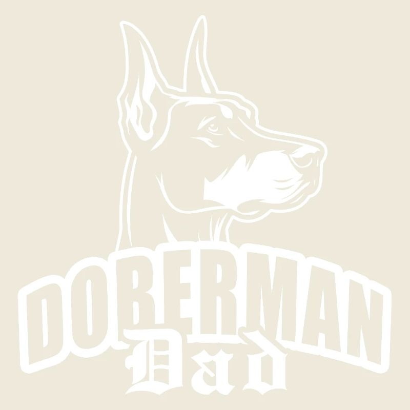 « Doberman Dad » avec tête de chien