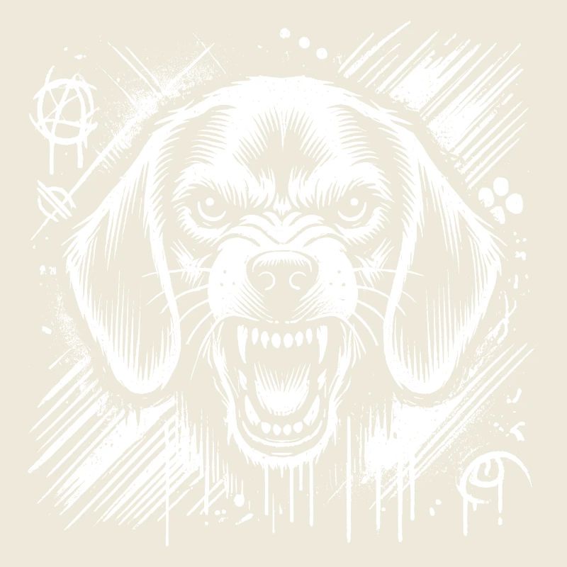 More aggressive beagle than in cool graffiti style