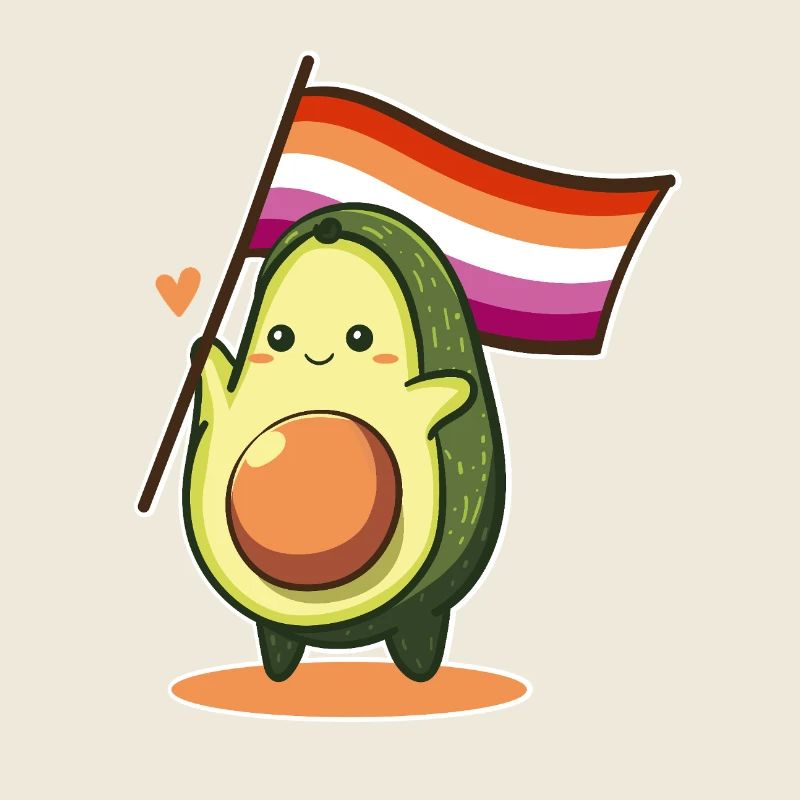 Avocado Lesbian Flag Pride LGBT Queer Sapphic